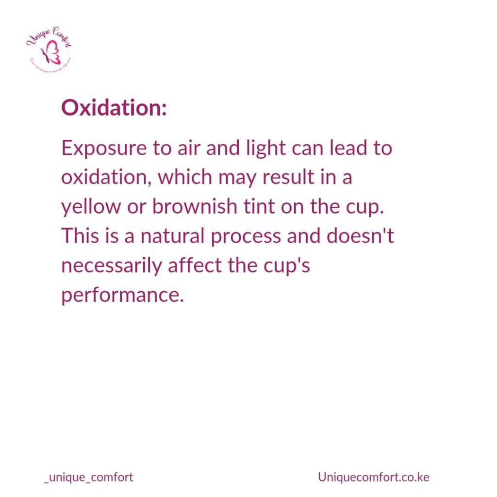 Discoloured Menstrual Cup